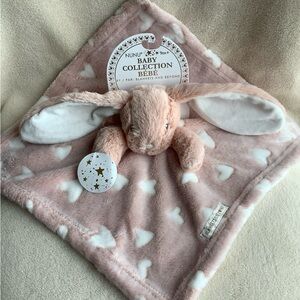 NUNU By Blankets and Beyond Plush Bunny Heart Lovey Security Blanket W Tags